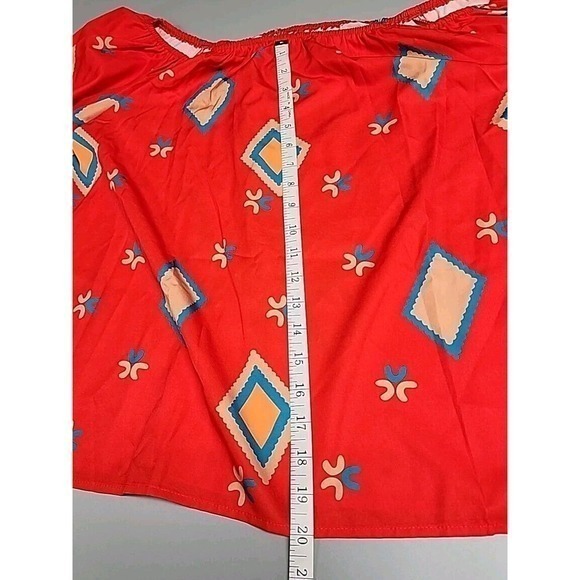 Geo, Aztec Boho Print Off Shoulder Blouse XL - Picture 9 of 9